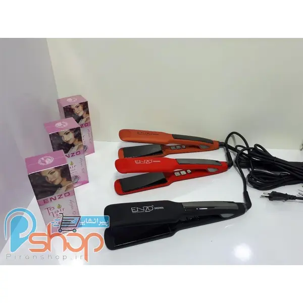 اتو مو حرفه ای کراتینه انزو صفحه پهن مدل ENZO professional EN-9913