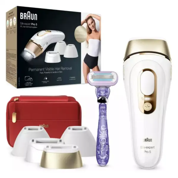 موبر Braun IPL Silk-Expert Pro 5 PL5387 آلمان ، ،پالس نور 400000، سنسور Skin Pro 2.0 - 2