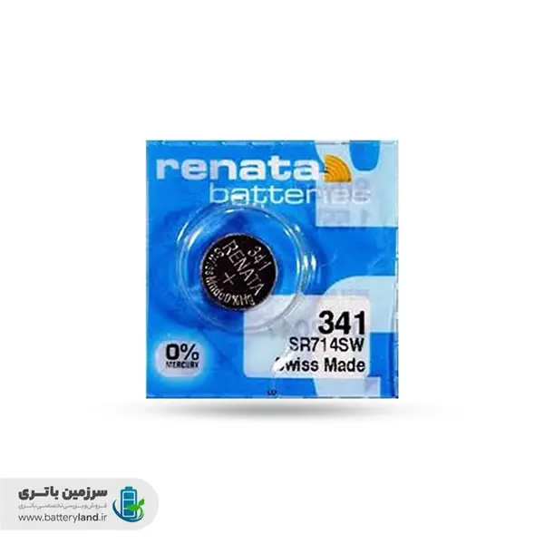باتری ساعت اکسید نقره 341 مدل SR714SW ظرفیت 15mAh ولتاژ 1.55v ساخت سوئیس رناتا