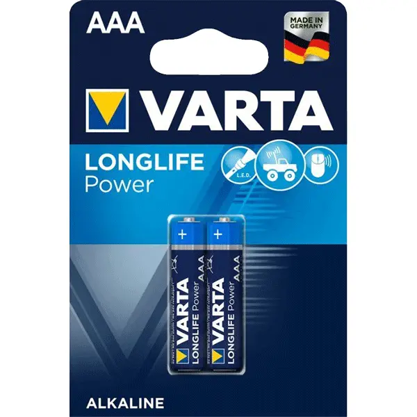باتری نیم قلمی وارتا مدل Longlife Power بسته 2 عددی