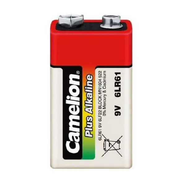 باتری کتابی کملیون مدل Plus Alkaline 6LR61 بسته 2 عددی