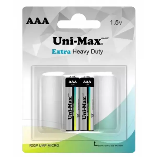 باتری نیم قلمی Uni-Max مدل Extra Heavy Duty UB-R03P-BP2B