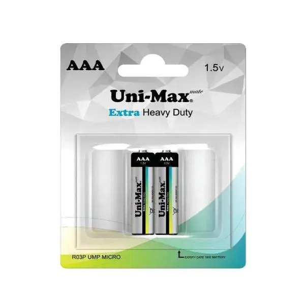 باتری نیم قلمی Uni-Max مدل Extra Heavy Duty UB-R03P-BP2B
