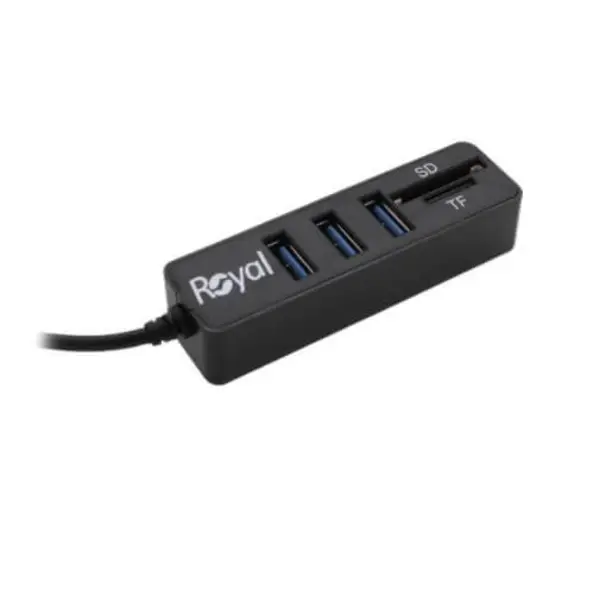 هاب 3 پورت USB 2.0 کارت خوان رویال مدل rh&r-448