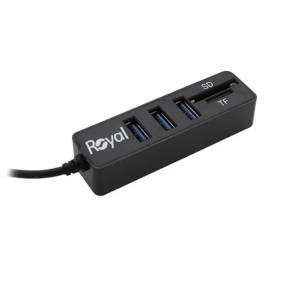 هاب 3 پورت USB 2.0 کارت خوان رویال مدل rh&r-448