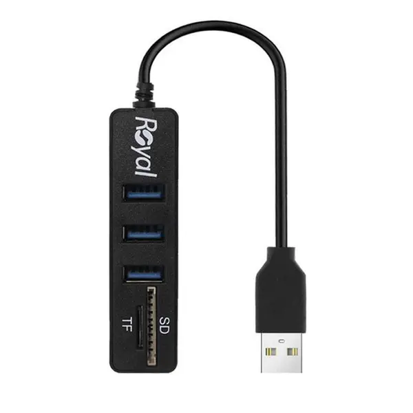 هاب 3 پورت USB 2.0 کارت خوان رویال مدل rh&r-448