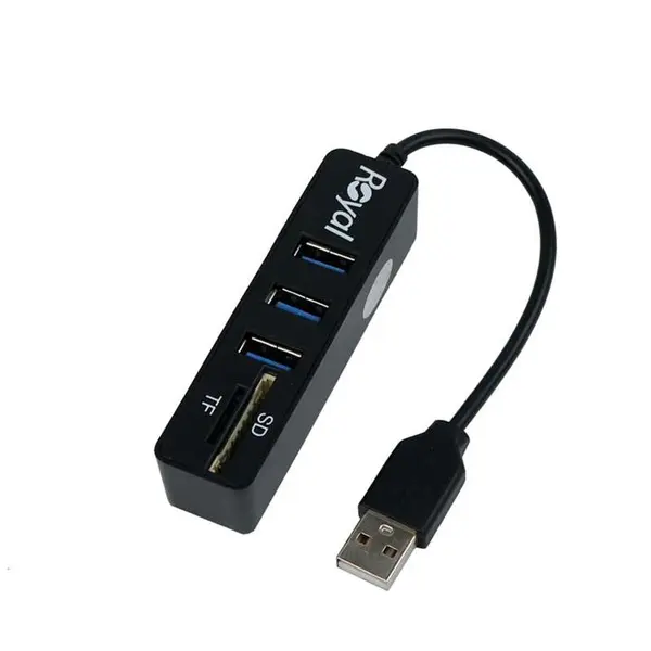 هاب 3 پورت USB 2.0 کارت خوان رویال مدل rh&r-448