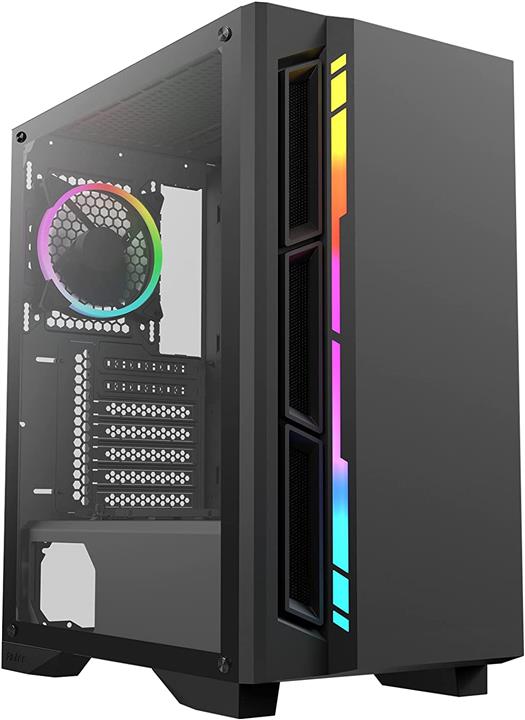 Antec NX Series NX400, Mid-Tower ATX Gaming Case, Tempered Glass Side Panel, LED Strip Front Panel, 360 mm Radiator Support, 1 x 120 mm ARGB Fan Included