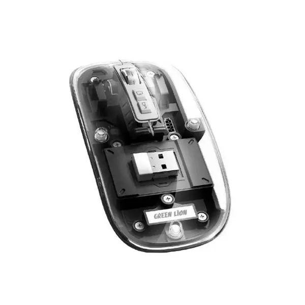 ماوس شفاف گرین لاین مدل GNTRAMOUSE ا Green Lion transparent 2400DPI 400mAh mouse