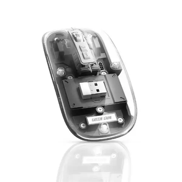 ماوس شفاف گرین لاین مدل GNTRAMOUSE ا Green Lion transparent 2400DPI 400mAh mouse