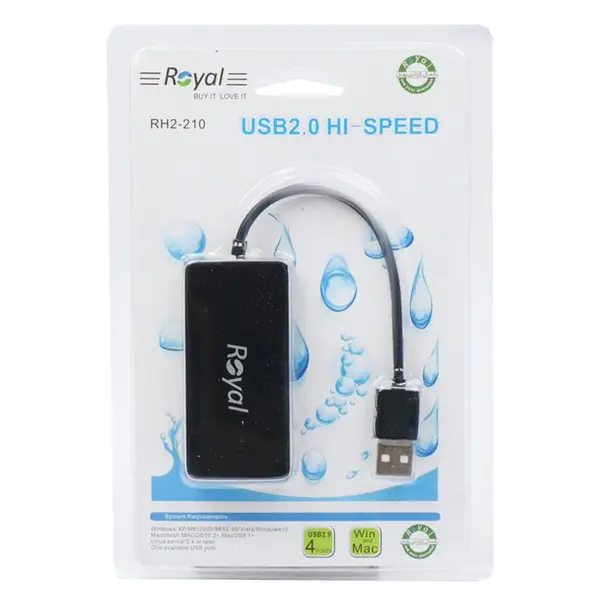 هاب USB 2.0 چهار پورت رویال مدل RH2-210