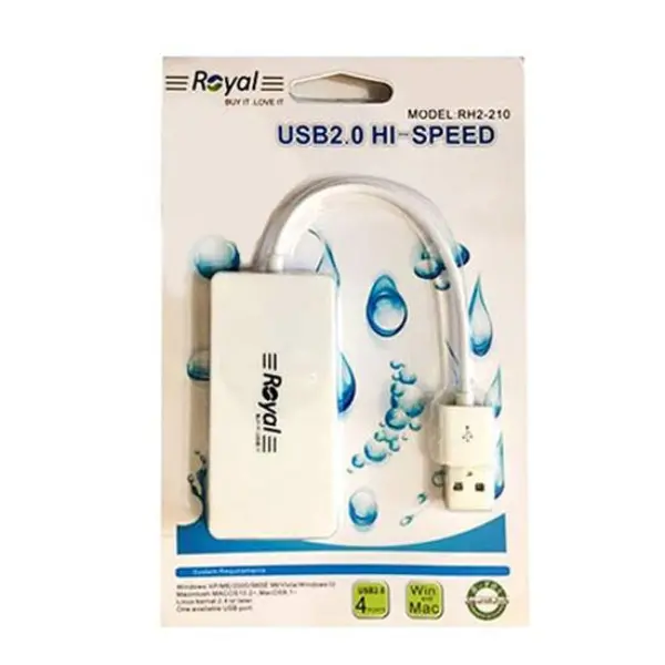 هاب USB 2.0 چهار پورت رویال مدل RH2-210