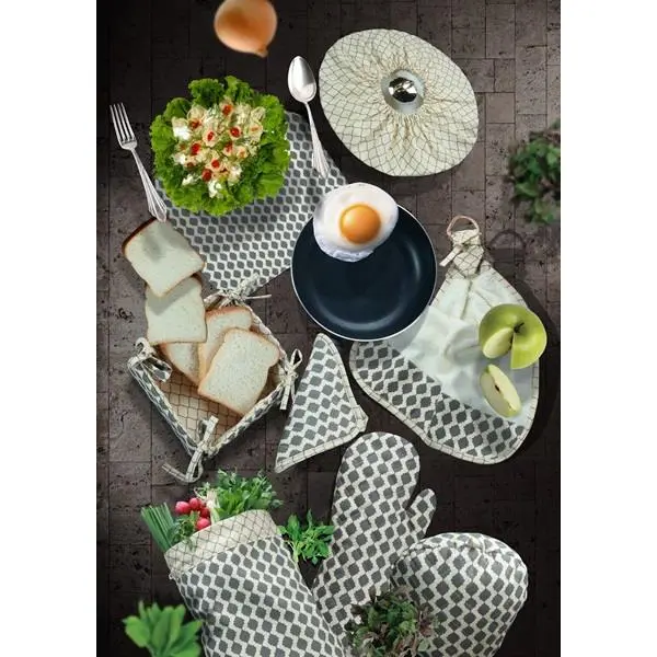 کیسه سبزی کتان رزین تاژ طرح کندو