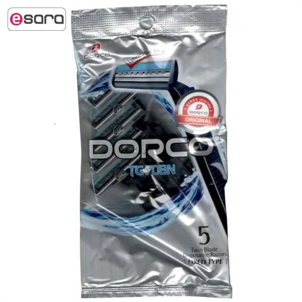 تیغ 2 لبه صابوندار پاکتی طوسی 5عددیمردانه دورکو - 3