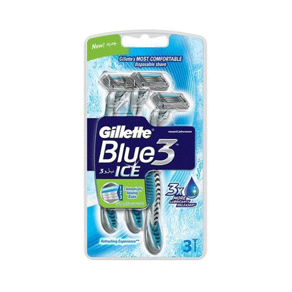 تیغ اصلاح ژیلت 3 عددی 3 تیغه blue 3 ice