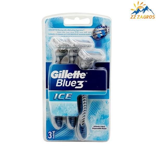 تیغ اصلاح ژیلت 3 عددی 3 تیغه blue 3 ice