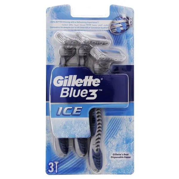 تیغ اصلاح ژیلت 3 عددی 3 تیغه blue 3 ice - 3