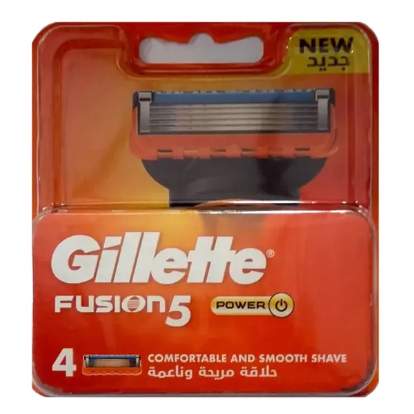 یدک تیغ اصلاح ژیلت 5 تیغ فیوژن واتر پاور بسته 4 عددی Gillette Fusion Power Blades Pack Of 4 7702018877591