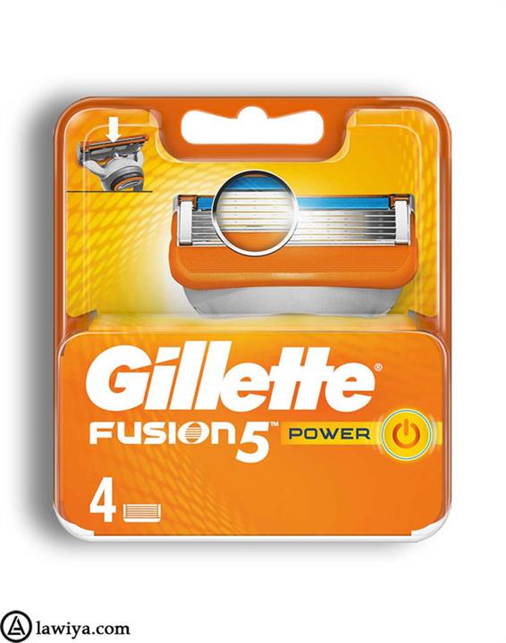 یدک تیغ اصلاح ژیلت 5 تیغ فیوژن واتر پاور بسته 4 عددی Gillette Fusion Power Blades Pack Of 4 7702018877591