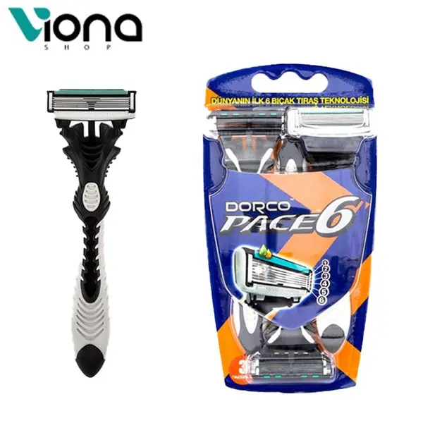 خودتراش مردانه دورکو 6 تیغ Dorco ژیلت 6 دورکو تیغ دورکو بسته ۳ عددی - 3