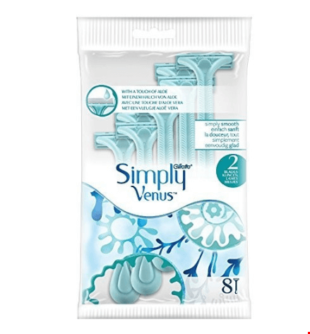 خود تراش یکبار مصرف ژیلت آمریکا دو بسته 8 عددی Gillette Simply Venus 2 8 Stk