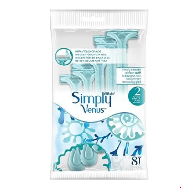 خود تراش یکبار مصرف ژیلت آمریکا دو بسته 8 عددی Gillette Simply Venus 2 8 Stk