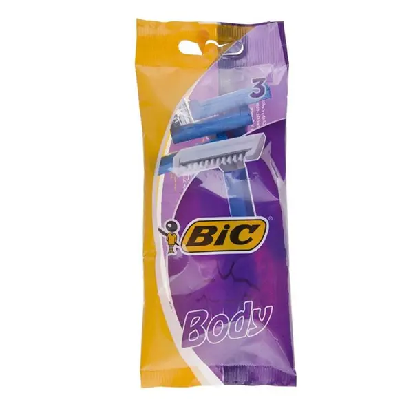 خودتراش بیک مدل bic body بسته 3 عددی یک لبه استیل ضد زنگ/ژیلت بیک - 3