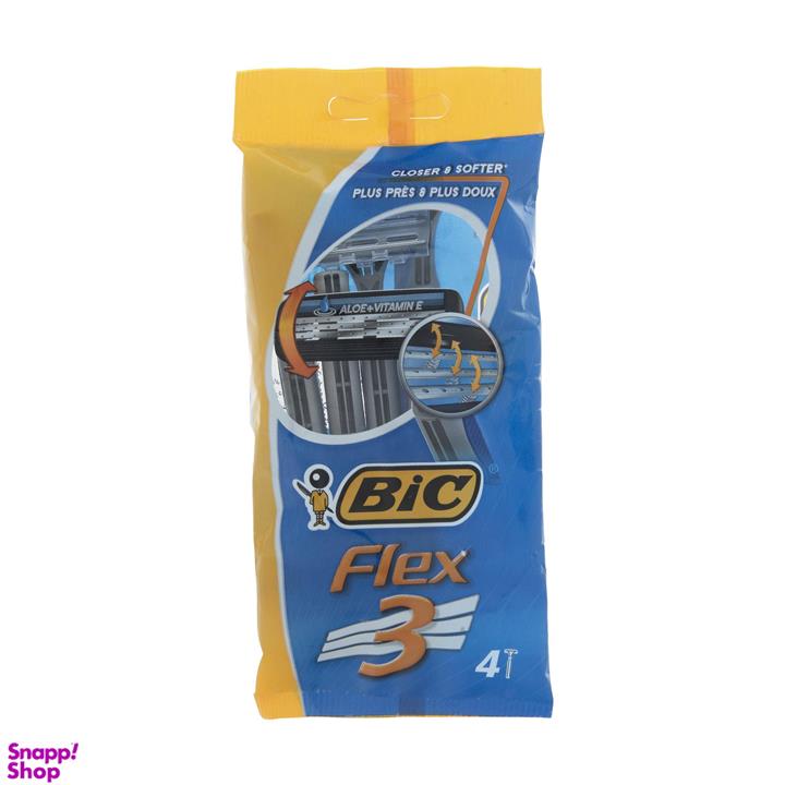 خودتراش بیک Bic مدل Flex3 بسته 4 عددی