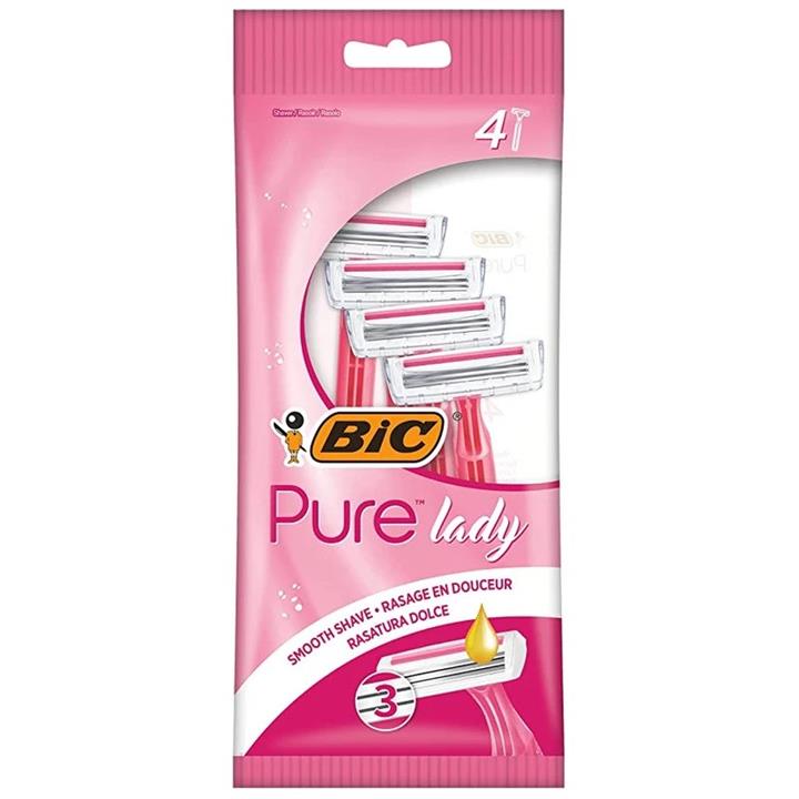 خودتراش زنانه بیک Bic مدل Pure Lady بسته 4 عددی