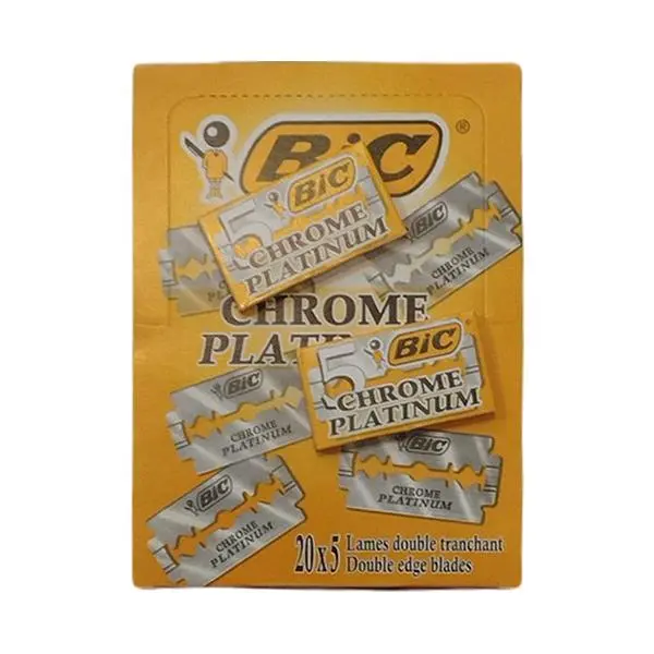 تیغ سنتی بیک مدل Chrome Platinum بسته 5 عددی مجموعه 20 عددی
