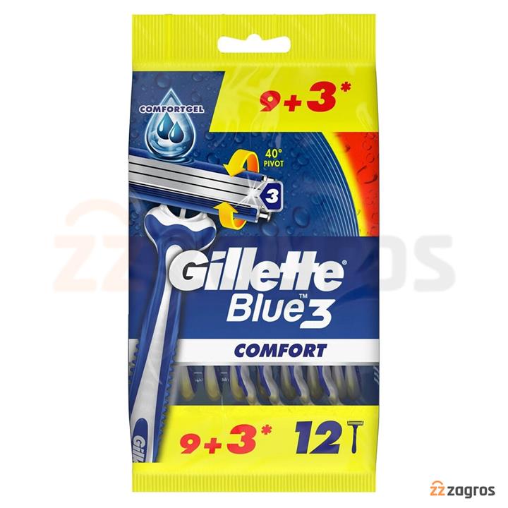 خودتراش ژیلت (Gillette) 12 عددی مدل Blue3