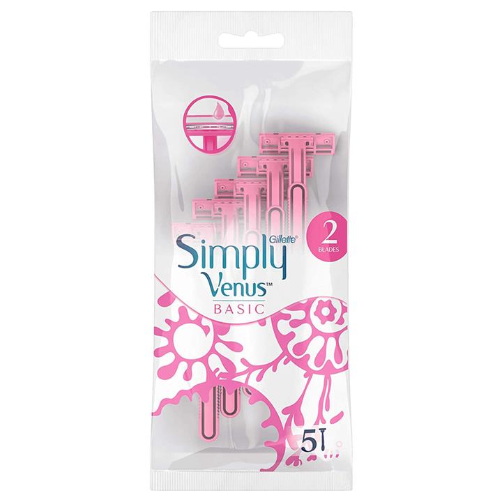 خودتراش ژیلت Gillette مدل Simply Venus 2 Basic بسته 5 عددی