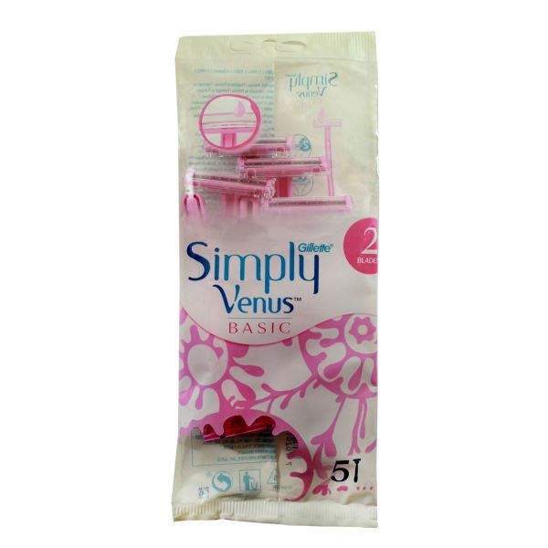 خودتراش ژیلت Gillette مدل Simply Venus 2 Basic بسته 5 عددی