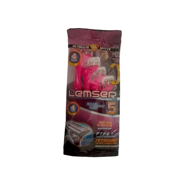 تیغ ژیلت اصلاح پنج لبه صابوندار لمسر LEMSER تعداد هر بسته 4 عددی - 3