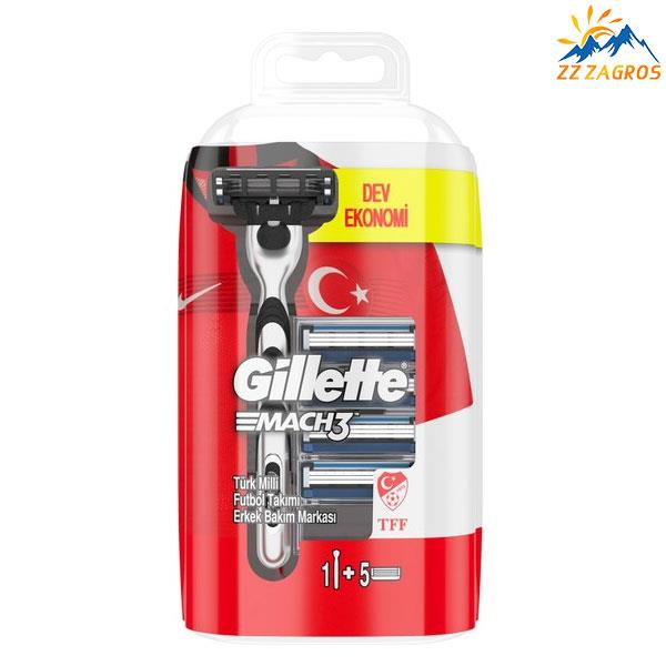 خودتراش ژیلت مدل MACH3 با 5 عدد یدک Gillette