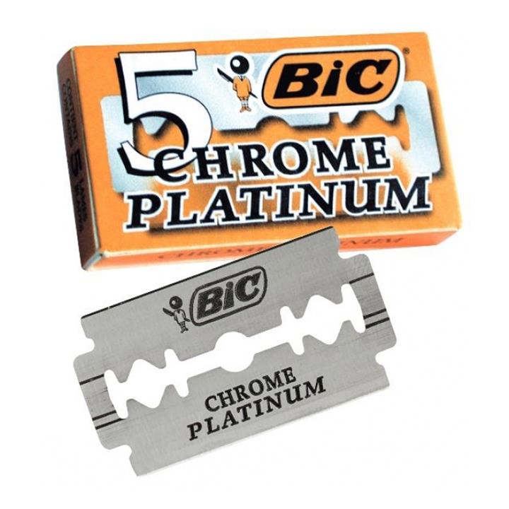 تیغ یدک بیک مدل Platinum Chromium Double Edge مجموعع 3 عددی