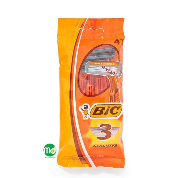 خودتراش بیک sensitive سه تیغه بسته 4 عددی