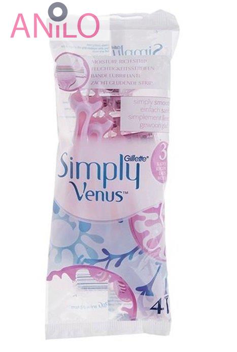 خود تراش ژیلت مدل Simply Venus 3 بسته 4 عددی