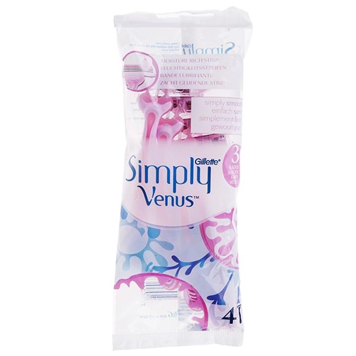 خود تراش ژیلت مدل Simply Venus 3 بسته 4 عددی