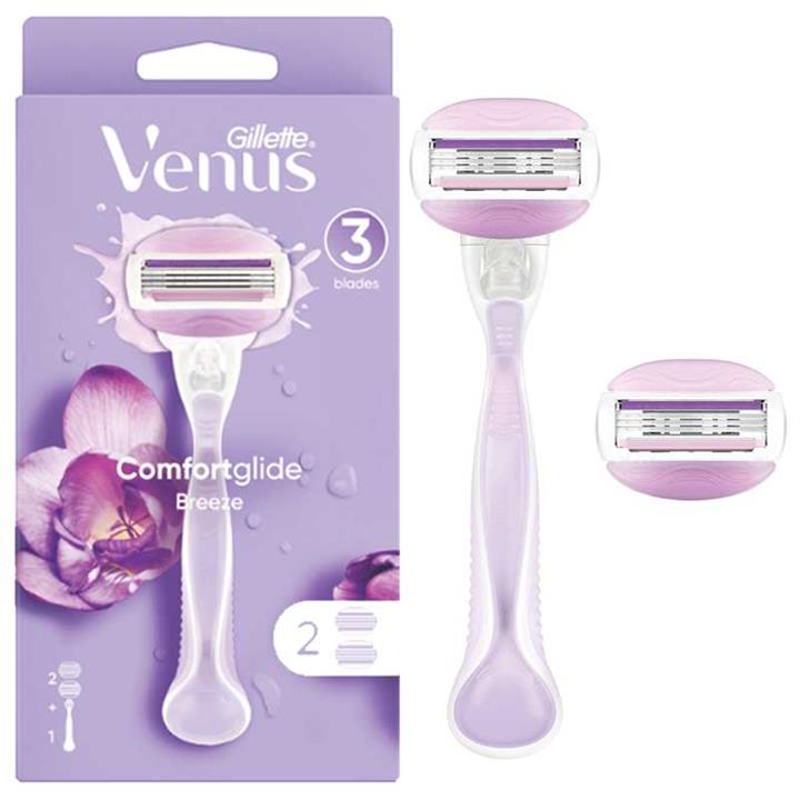 تیغ اصلاح ژیلت ونوس بریز Venus ComfortGlide Breeze با 2 یدک