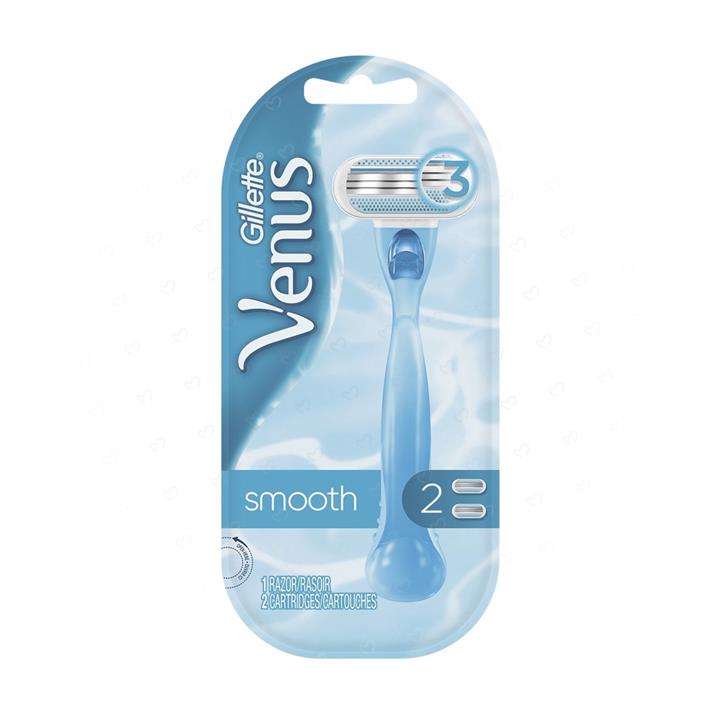 خودتراش سه لبه زنانه ژیلت مدل Venus Smooth به همراه یدک 2 عددی