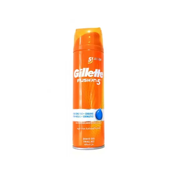 ژل اصلاح ژیلت سری Fusion5 مدل ULTRA SENSITIVE + COOLING حجم 200 میلی لیتر
