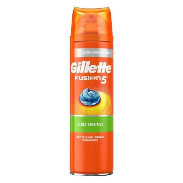 ژل اصلاح ژیلت Gillette مدل Fusion 5 حجم ۲۰۰ میلی لیتر نارنجی سبز - 3