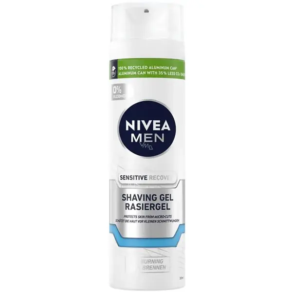ژل اصلاح نیوا مدل بازیابی پوست برای پوست حساس Nivea Sensitive Recovery Shaving Gel Rasiergel حجم 200 میل