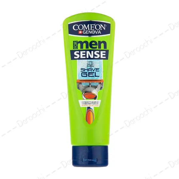 ژل اصلاح مردانه کامان مدل sense مناسب پوست حساس