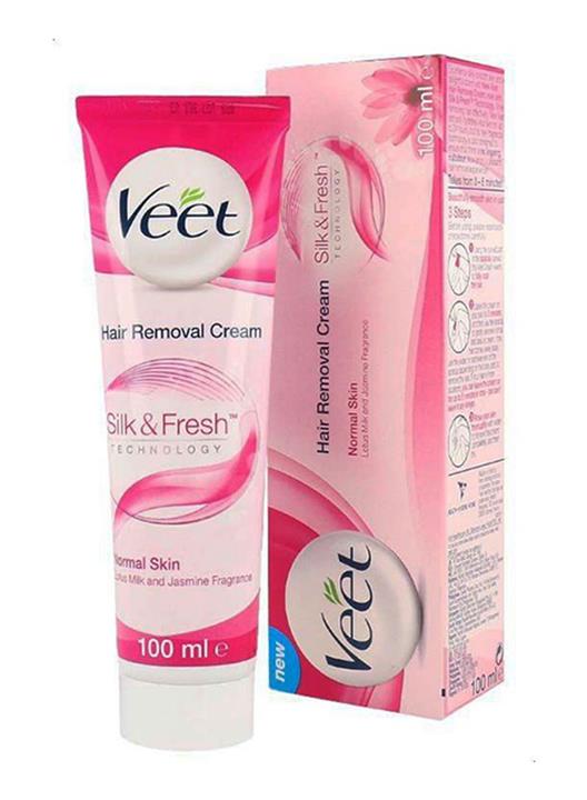 کرم موبر ویت 100 میل رایحه گل مناسب برای پوست های معمولی | Veet Silk & fresh Hair removal Cream