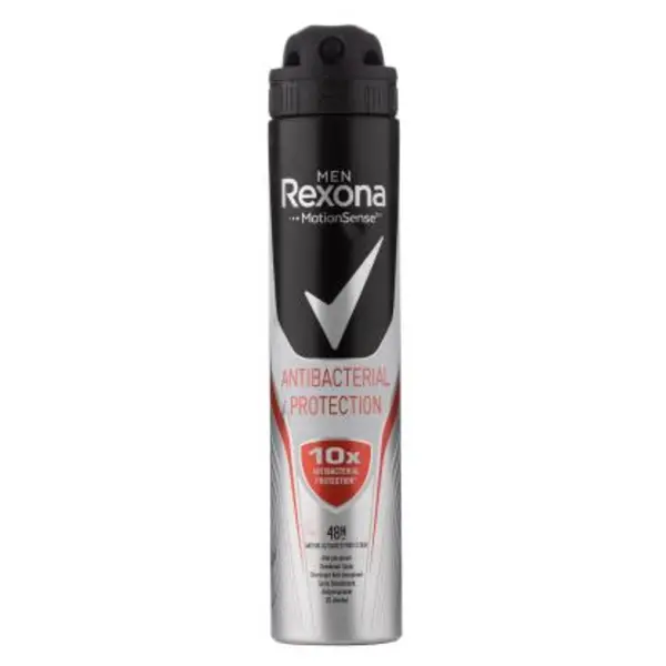 اسپری دئودورانت مردانه مدل Antibacterial 10x حجم 200 میل رکسونا Rexona Deodorant Spray Antibacterial 10x For Men 200ml