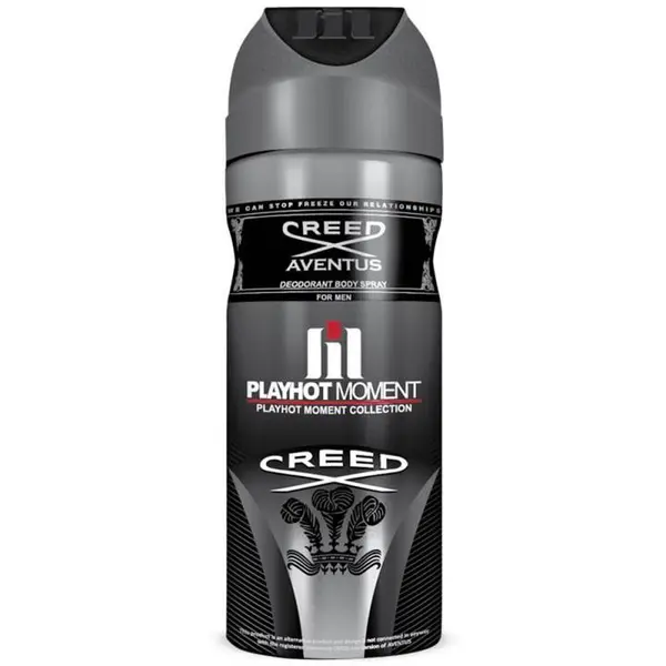 اسپری خوشبو کننده بدن مردانه پلی هات مومنت مدل CREED AVENTUS حجم 200 میلی لیتر