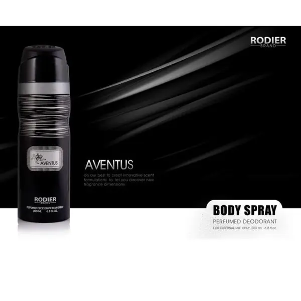اسپری بدن مردانه رودیر مدل Aventus حجم 200 میلی لیتر