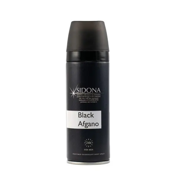 اسپری خوشبو کننده بدن مردانه سیدونا مدل Black Afgano حجم 200 میلی لیتر